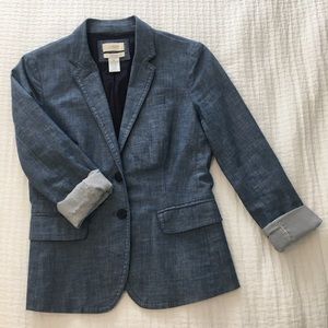 J. Crew Chambray Schoolboy Blazer